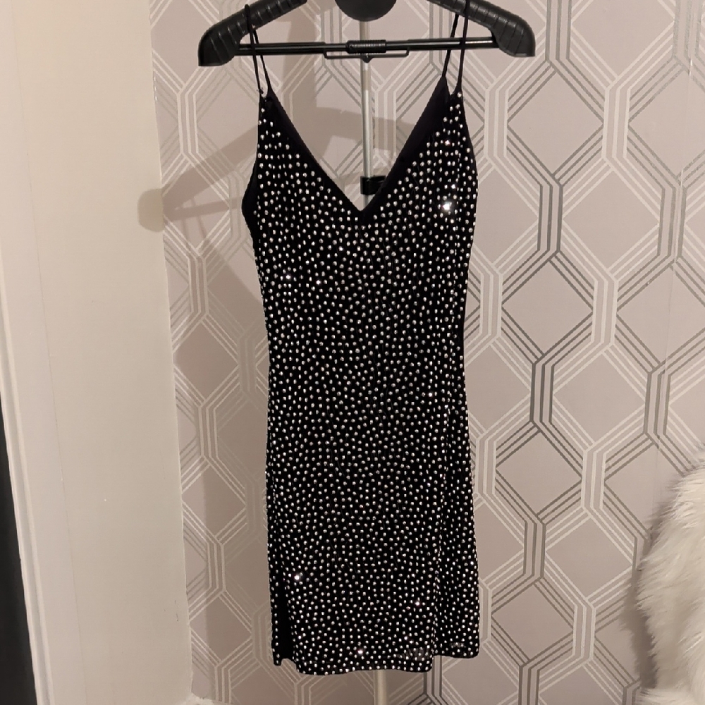 Elegant Black and diamond studded dress